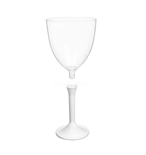 Copa Plastico Vino Pie Blanco 300ml 2P (200 Uds) Copa Plastico Vino Pie Blanco 300ml 2P (200 Uds)