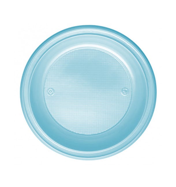 Plato de Plastico PS Hondo Azul Claro Ø220mm (30 Uds) Plato de Plastico PS Hondo Azul Claro Ø220mm (30 Uds)