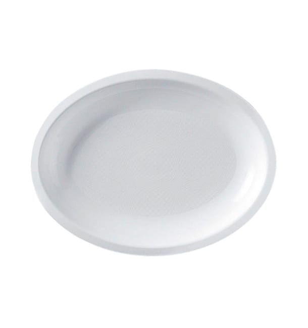 Bandeja Reutilizable PP Ovalada Round Blanca 25,5x19cm (600 Uds) Bandeja Reutilizable PP Ovalada Round Blanca 25,5x19cm (600 Uds)
