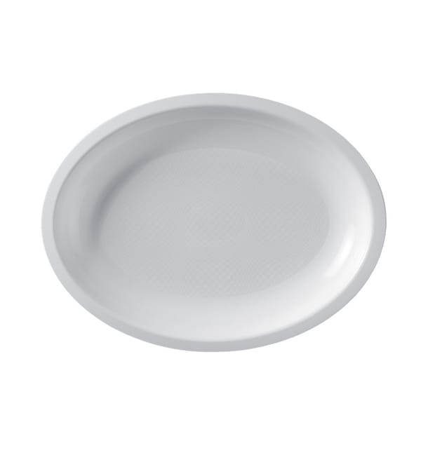 Bandeja Reutilizable PP Ovalada Round Blanca 25,5x19cm (50 Uds) Bandeja Reutilizable PP Ovalada Round Blanca 25,5x19cm (50 Uds)