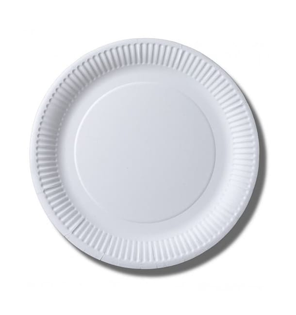 Plato de Papel Biocoated Blanco Ø23cm (800 Uds)