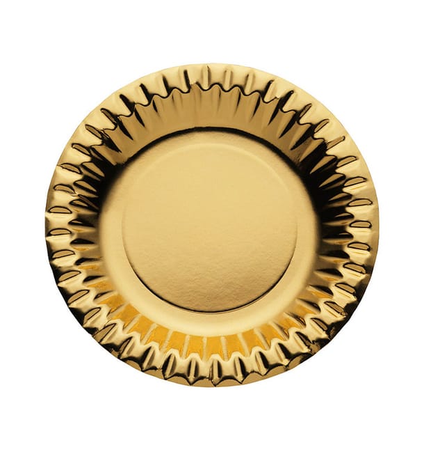 Plato de Carton Redondo "Party" Oro Ø180mm (10 Uds) Plato de Carton Redondo "Party" Oro Ø180mm (10 Uds)