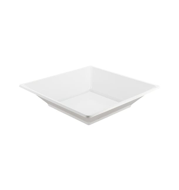 Plato de Plastico Hondo Cuadrado Blanco 170mm (6 Uds)