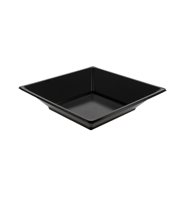Plato de Plastico Hondo Cuadrado Negro 170mm (25 Uds) Plato de Plastico Hondo Cuadrado Negro 170mm (25 Uds)