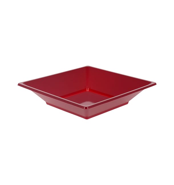 Plato Plastico Hondo Cuadrado Burdeos 170mm (750 Uds) Plato Plastico Hondo Cuadrado Burdeos 170mm (750 Uds)