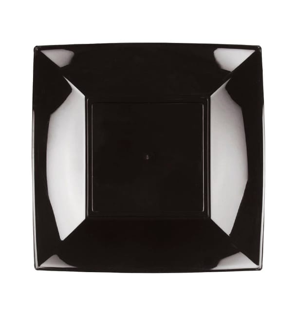 Plato Hondo Reutilizable PP Negro Nice 18cm (25 Uds) Plato Hondo Reutilizable PP Negro Nice 18cm (25 Uds)