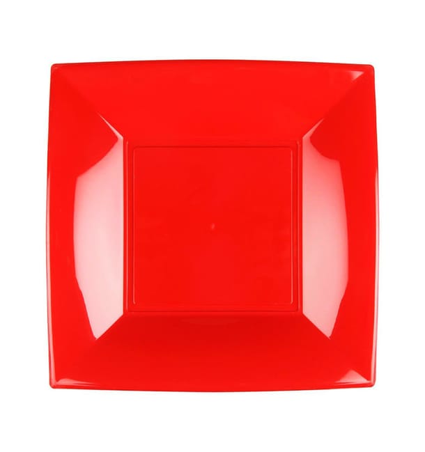 Plato Llano Reutilizable PP Rojo Nice 18cm (300 Uds) Plato Llano Reutilizable PP Rojo Nice 18cm (300 Uds)