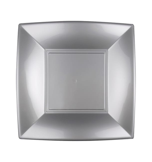 Plato Llano Reutilizable PP Gris Nice 23cm (25 Uds) Plato Llano Reutilizable PP Gris Nice 23cm (25 Uds)