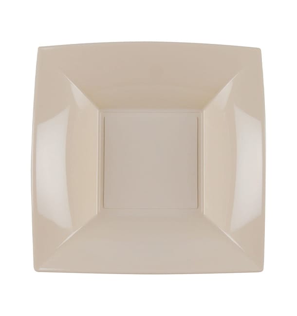 Plato Hondo Reutilizable PP Beige Nice 18cm (25 Uds) Plato Hondo Reutilizable PP Beige Nice 18cm (25 Uds)