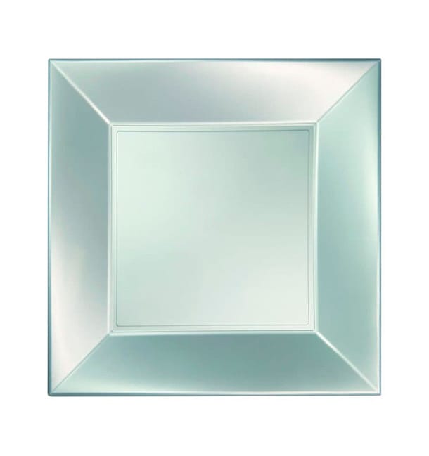 Plato Llano Reutilizable PP Plata Nice Pearl 18cm (25 Uds) Plato Llano Reutilizable PP Plata Nice Pearl 18cm (25 Uds)