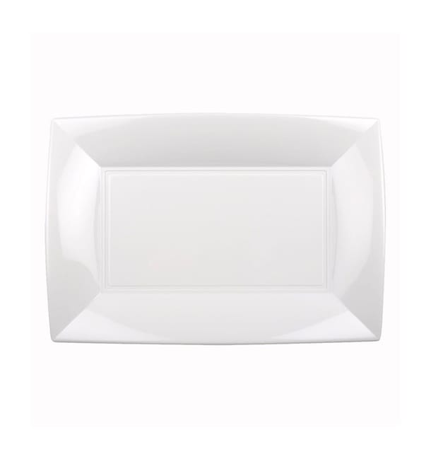 Bandeja Reutilizable PP Blanco Nice 28x19cm (240 Uds) Bandeja Reutilizable PP Blanco Nice 28x19cm (240 Uds)