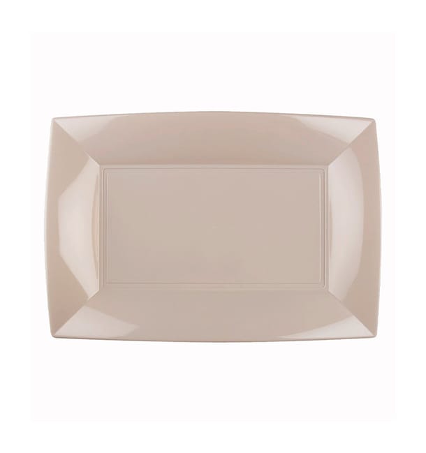 Bandeja Reutilizable PP Beige Nice 28x19cm (12 Uds) Bandeja Reutilizable PP Beige Nice 28x19cm (12 Uds)