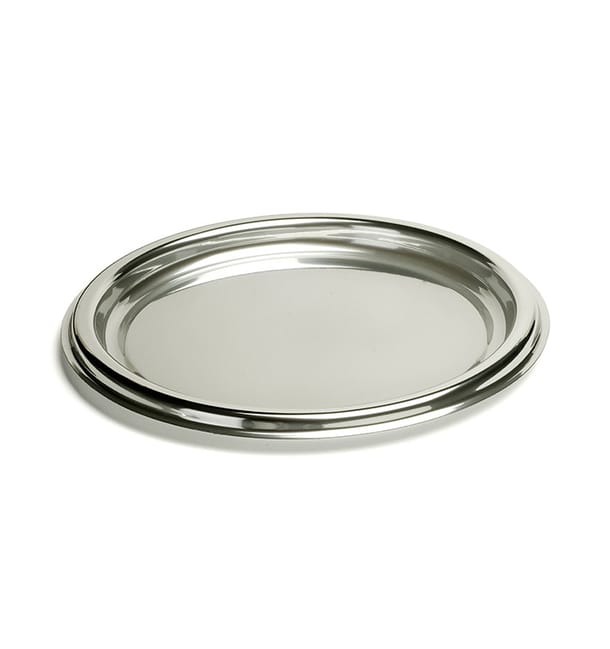 Bandeja Reutilizable PET Redonda Plata 40cm (5 Uds) Bandeja Reutilizable PET Redonda Plata 40cm (5 Uds)