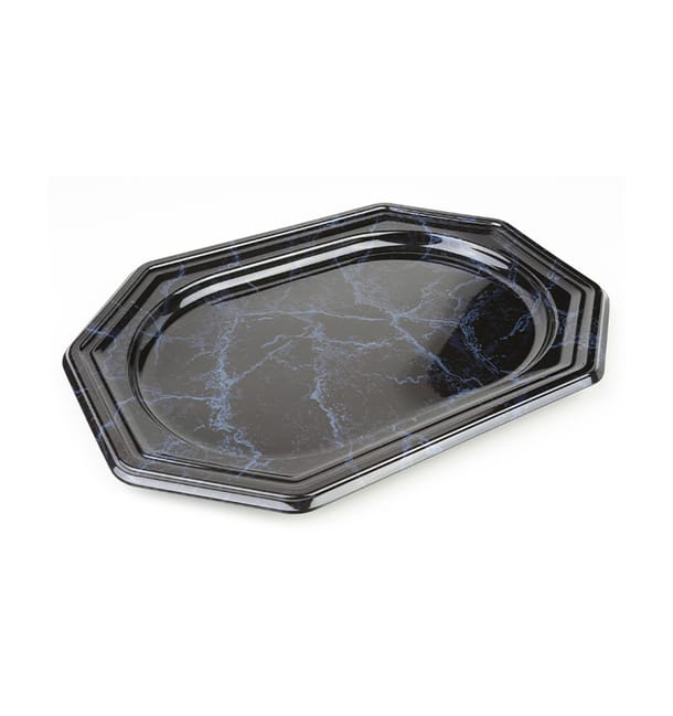 Bandeja Reutilizable PET Octogonal Marmol 27x19cm (50 Uds) Bandeja Reutilizable PET Octogonal Marmol 27x19cm (50 Uds)