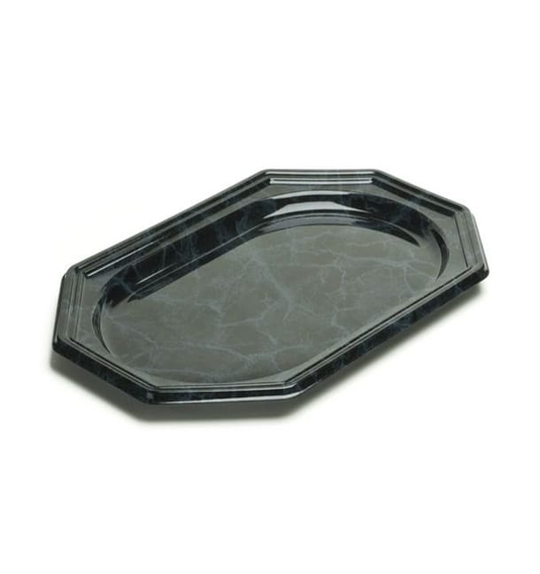 Bandeja Reutilizable PET Octogonal Marmol 46x30cm (5 Uds) Bandeja Reutilizable PET Octogonal Marmol 46x30cm (5 Uds)
