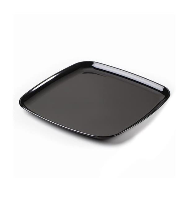 Bandeja Reutilizable PS Cuadrado Dura Negro 27x27cm (25 Uds) Bandeja Reutilizable PS Cuadrado Dura Negro 27x27cm (25 Uds)