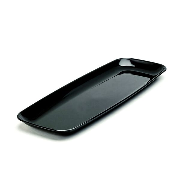 Bandeja Reutilizable PS Rectangular Dura Negro 22x56cm (5 Uds) Bandeja Reutilizable PS Rectangular Dura Negro 22x56cm (5 Uds)