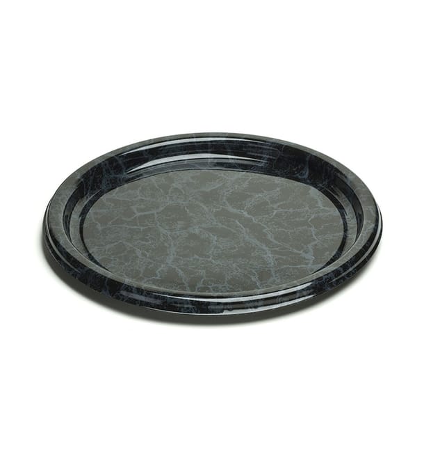 Plato Reutilizable PET Redondo Mármol 26 cm (25 Uds) Plato Reutilizable PET Redondo Mármol 26 cm (25 Uds)
