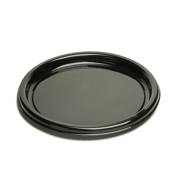 Plato Reutilizable PET Redondo Negro 26 cm (25 Uds) Plato Reutilizable PET Redondo Negro 26 cm (25 Uds)