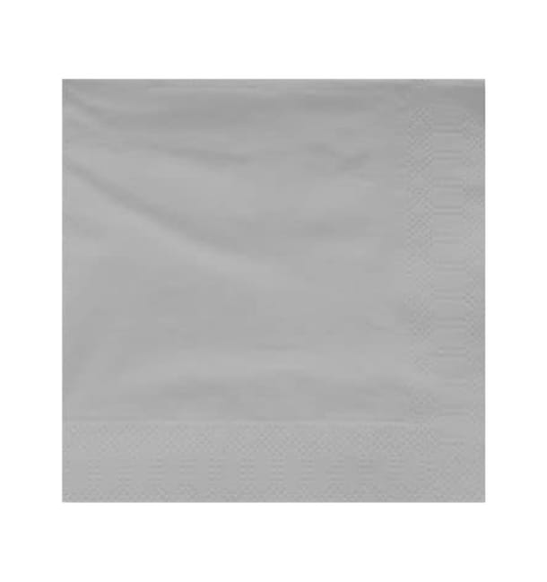 Servilleta Papel Cenefa 20x20cm 2C Gris (100 Uds)