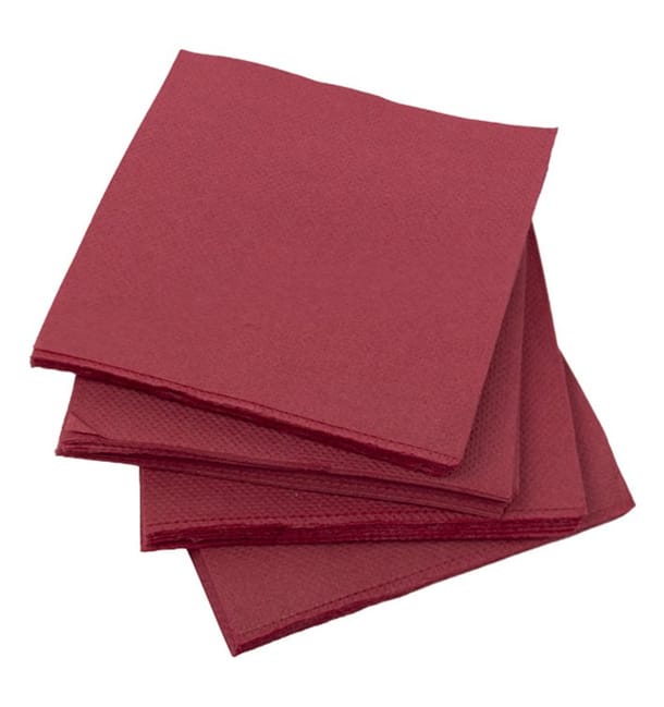 Servilleta de Papel Micropunto 20x20cm 2C Burdeos (100 Uds) Servilleta de Papel Micropunto 20x20cm 2C Burdeos (100 Uds)