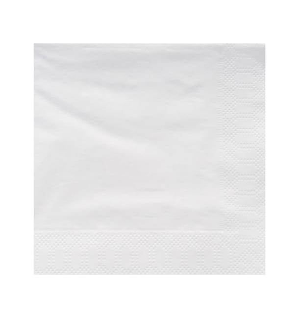 Servilleta de Papel Cenefa 25x25cm 2C Blanca (200 Uds)