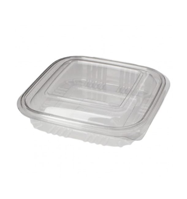 Tarrina Cuadrada Tapa Bisagra PET 250ml (100 Uds) Tarrina Cuadrada Tapa Bisagra PET 250ml (100 Uds)