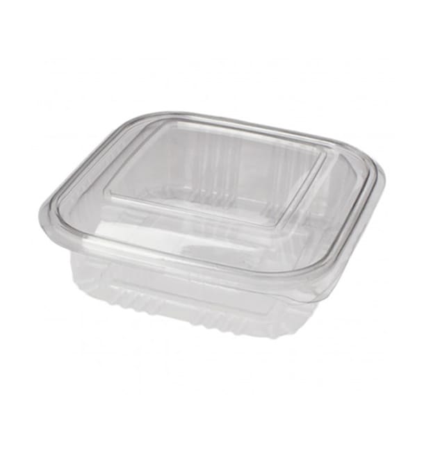 Tarrina Cuadrada Tapa Bisagra PET 370ml (900 Uds) Tarrina Cuadrada Tapa Bisagra PET 370ml (900 Uds)