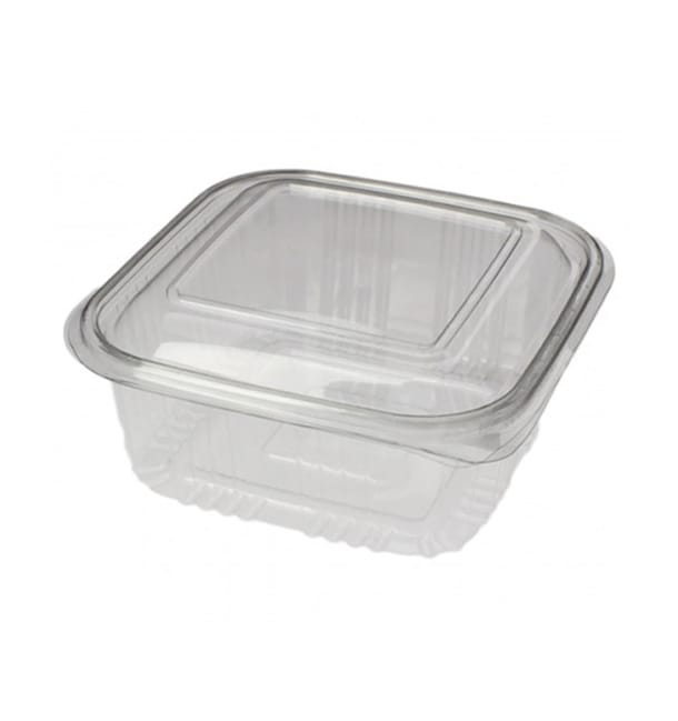 Tarrina Cuadrada Tapa Bisagra PET 500ml (100 Uds) Tarrina Cuadrada Tapa Bisagra PET 500ml (100 Uds)