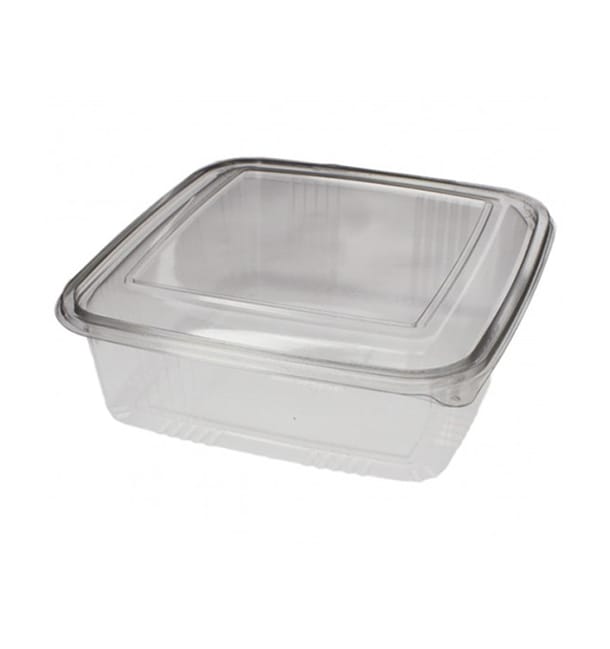 Tarrina Cuadrada Tapa Bisagra PET 1500ml (50 Uds) Tarrina Cuadrada Tapa Bisagra PET 1500ml (50 Uds)