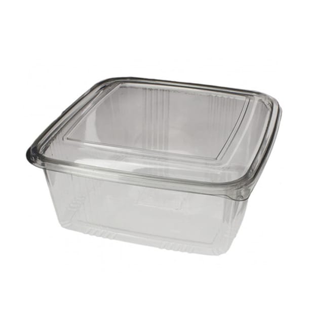 Tarrina Cuadrada Tapa Bisagra PET 2000ml (200 Uds) Tarrina Cuadrada Tapa Bisagra PET 2000ml (200 Uds)