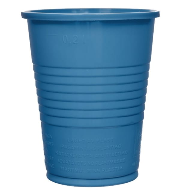 Vaso de Plastico PS Azul Oscuro 200ml Ø7cm (50 Uds)