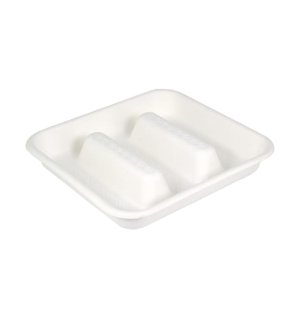 Envase para Tacos de Caña de Azúcar Blanco 18,5x18,5cm (50 Uds) Envase para Tacos de Caña de Azúcar Blanco 18,5x18,5cm (50 Uds)