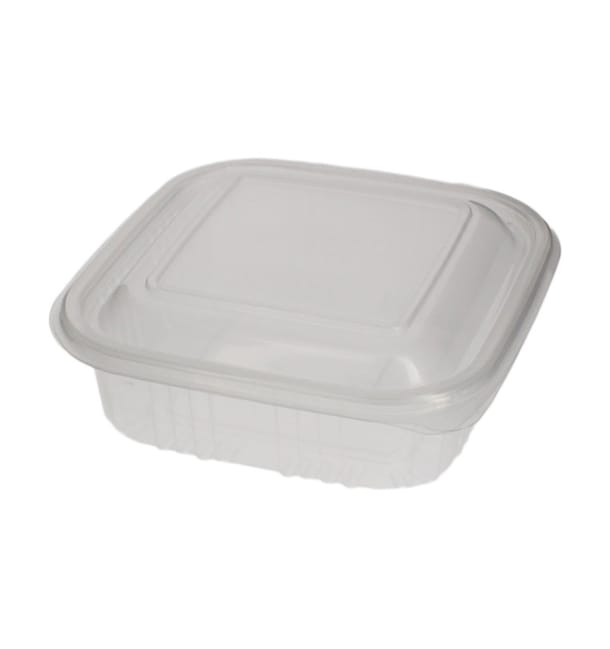 Tarrina Cuadrada Tapa Bisagra PP 370ml (900 Uds) Tarrina Cuadrada Tapa Bisagra PP 370ml (900 Uds)