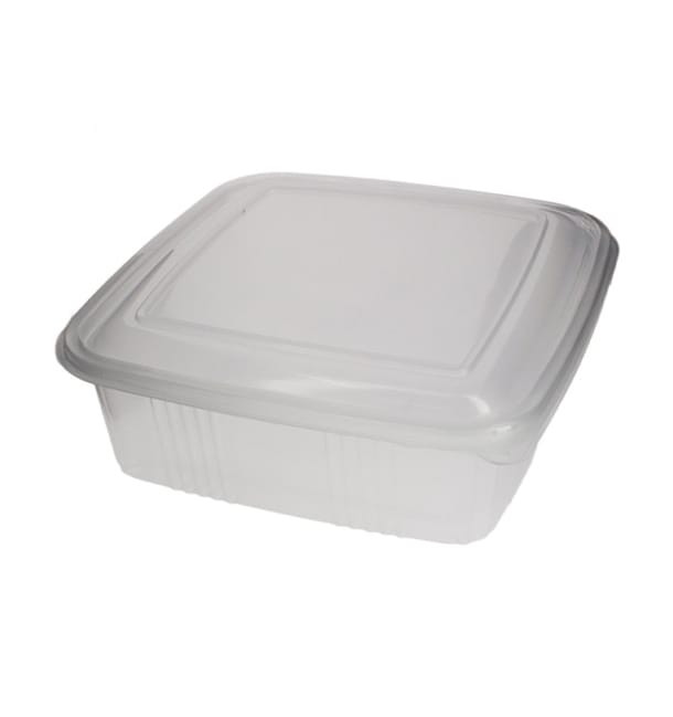 Tarrina Cuadrada Tapa Bisagra PP 1500ml (50 Uds) Tarrina Cuadrada Tapa Bisagra PP 1500ml (50 Uds)