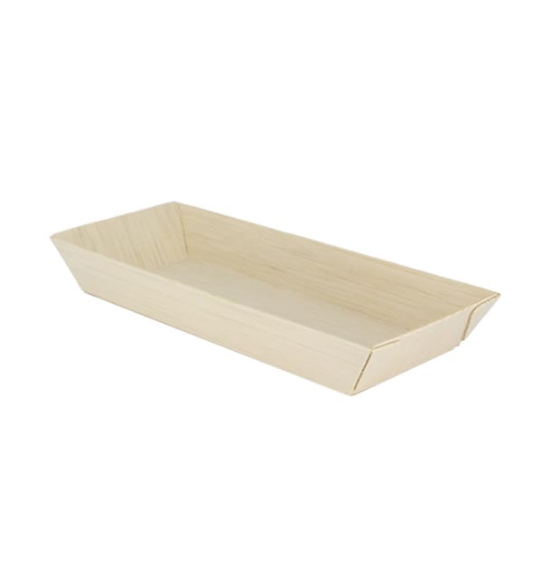 Bandeja de Madera 21,5x8,5x2,8cm 350ml (25 Uds) Bandeja de Madera 21,5x8,5x2,8cm 350ml (25 Uds)