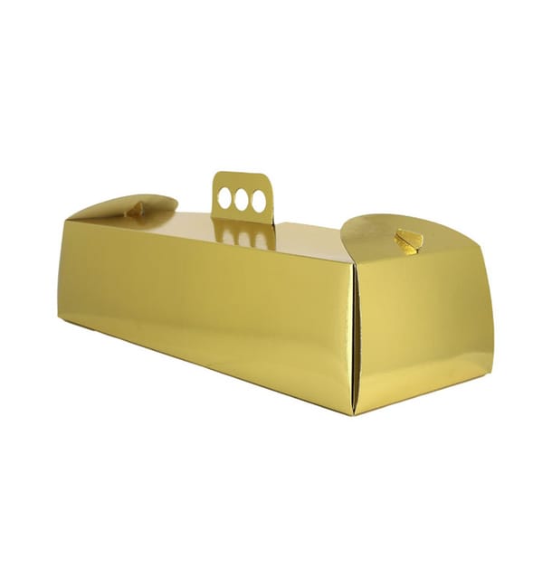 Caja de Carton Metalizada Oro Brazo 16x44x10,5 cm (50 Uds) Caja de Carton Metalizada Oro Brazo 16x44x10,5 cm (50 Uds)