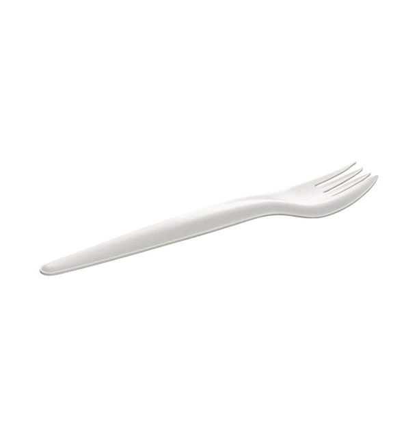Tenedor de Papel Blanco 17cm (50 Uds) Tenedor de Papel Blanco 17cm (50 Uds)