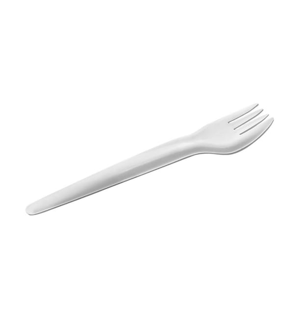 Tenedor de Papel Blanco 17cm (50 Uds) Tenedor de Papel Blanco 17cm (50 Uds)