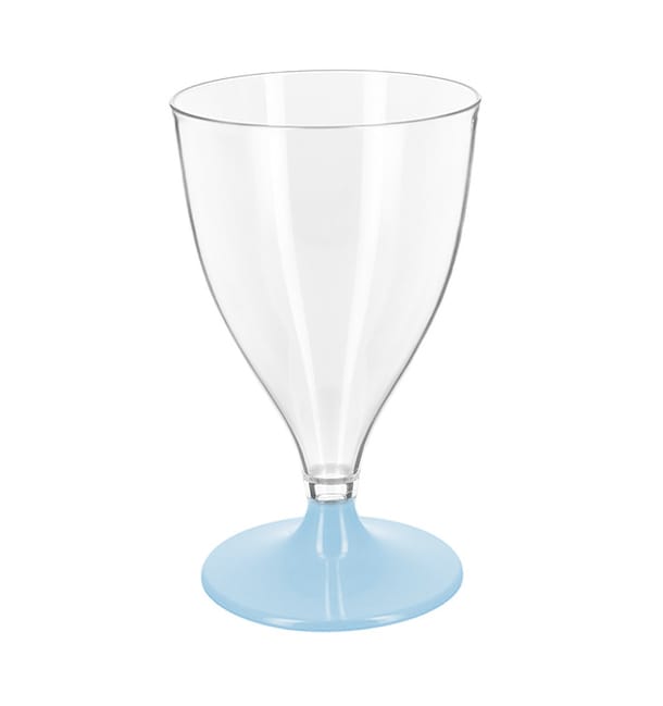 Copa Reutilizable PS Agua/Vino Pie Azul 200ml 2P (48 Uds) Copa Reutilizable PS Agua/Vino Pie Azul 200ml 2P (48 Uds)