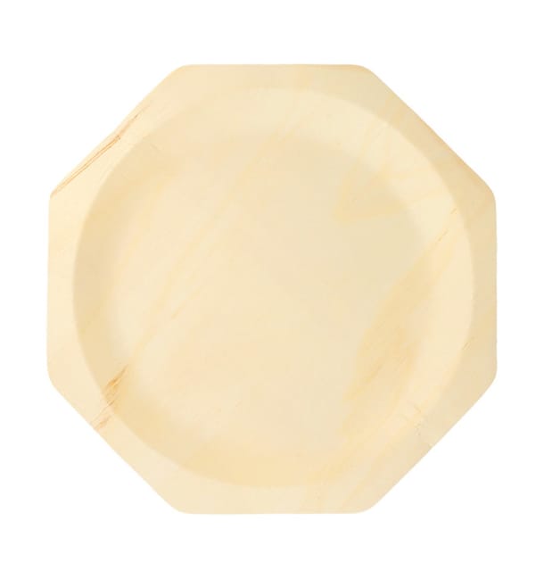Plato de Madera Octogonal 260mm (50 Uds) Plato de Madera Octogonal 260mm (50 Uds)