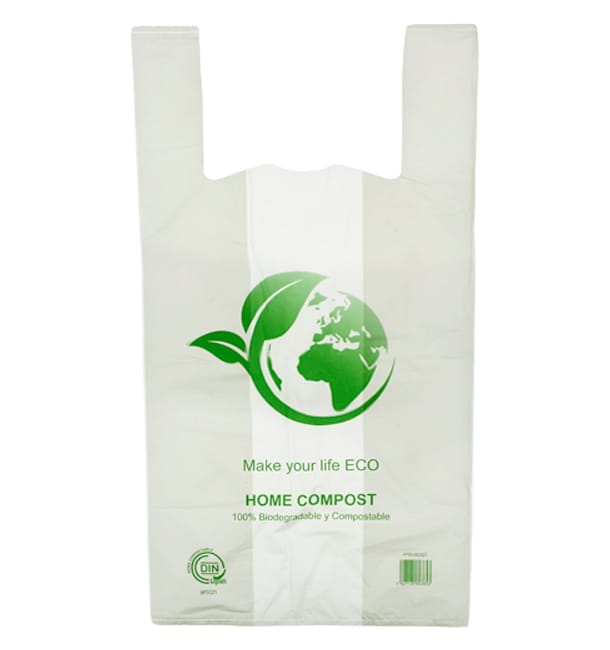 Remontarse hacha León Bolsa Plástico Camiseta Bio Home Compost 55x60cm G96 (500 Uds)