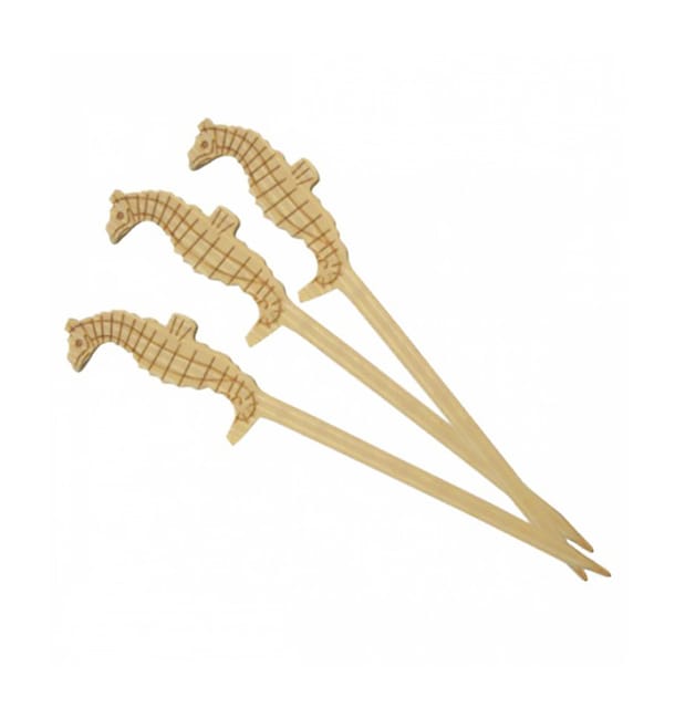 Pinchos de Bambu Decorados Caballito Mar 90 mm (100 Uds) Pinchos de Bambu Decorados Caballito Mar 90 mm (100 Uds)