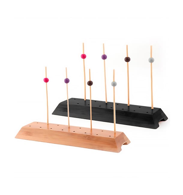 Soporte de Bambu para Pinchos Negra 20x6x2cm (12 Uds) Soporte de Bambu para Pinchos Negra 20x6x2cm (12 Uds)