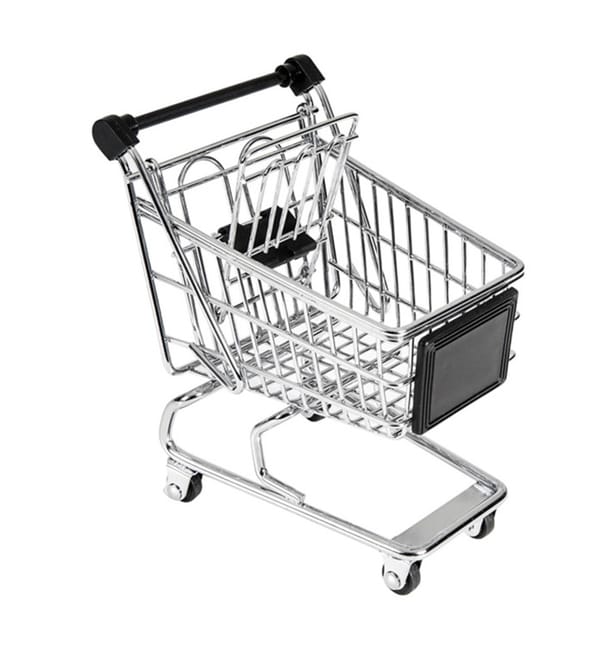 Mini Carrito de Compra de Acero 13x13,5x9,5cm (6 Uds) Mini Carrito de Compra de Acero 13x13,5x9,5cm (6 Uds)