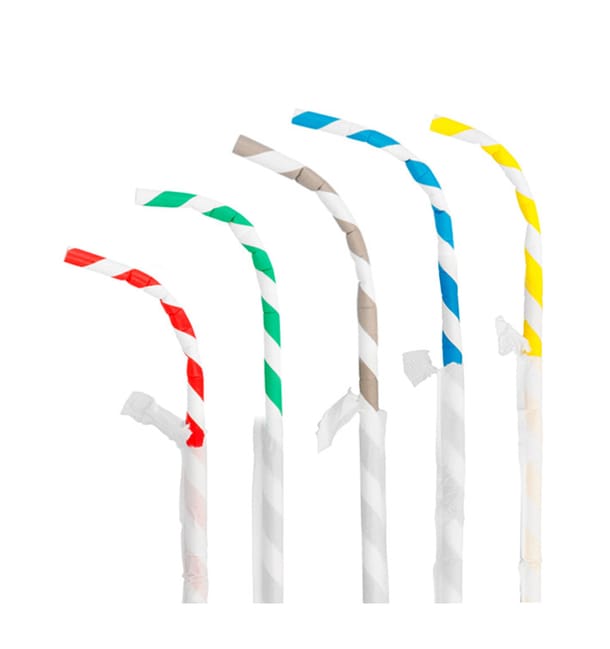 Pajita Flexible Papel Surtido Enfundada Ø6mm 23cm (250 Uds) Pajita Flexible Papel Surtido Enfundada Ø6mm 23cm (250 Uds)