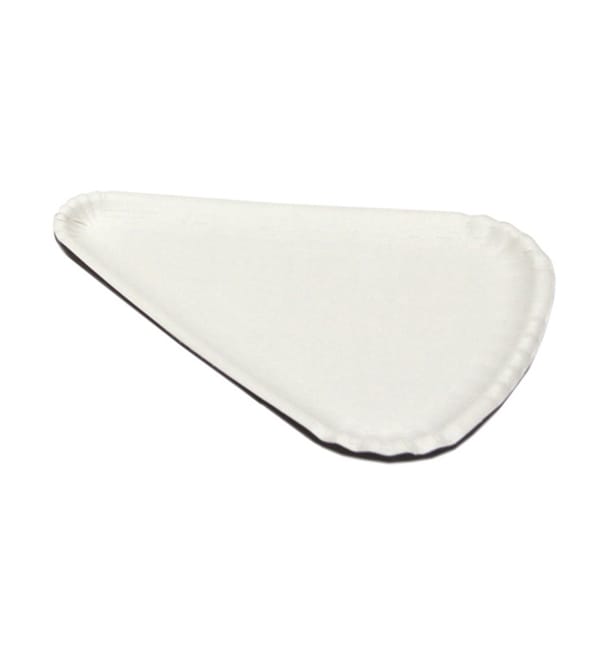 Plato de Cartón Blanco Triangular 1/8 24x18 (1000 Uds) Plato de Cartón Blanco Triangular 1/8 24x18 (1000 Uds)