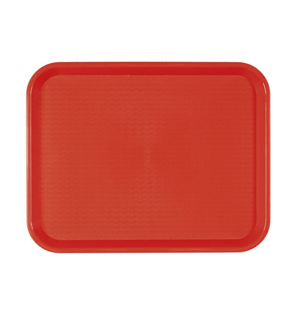 Bandeja de Plastico Fast Food Roja 35,5x45,3 cm (12 Uds)