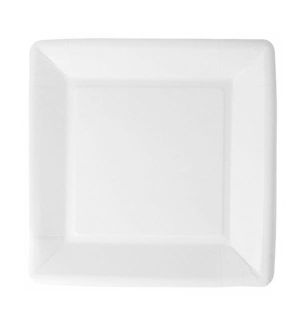 Plato de Papel Biocated Blanco Cuadrado 18cm (20 Uds)