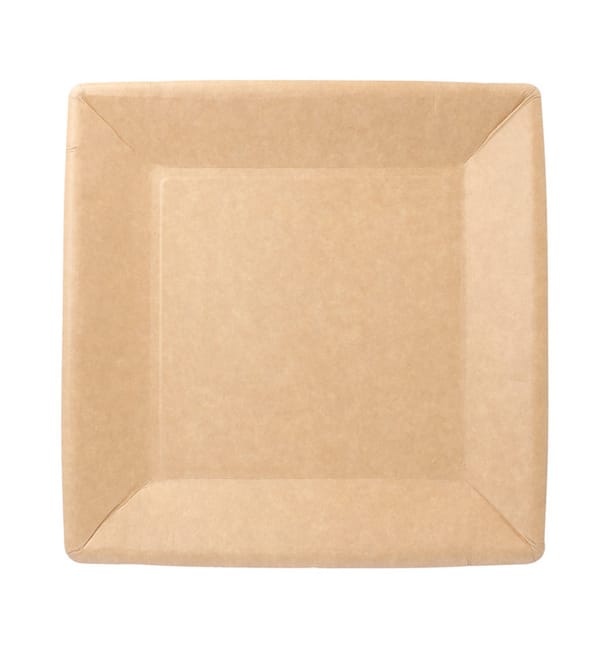 Plato de Papel Biocated Natural Cuadrado 18cm (20 Uds) Plato de Papel Biocated Natural Cuadrado 18cm (20 Uds)